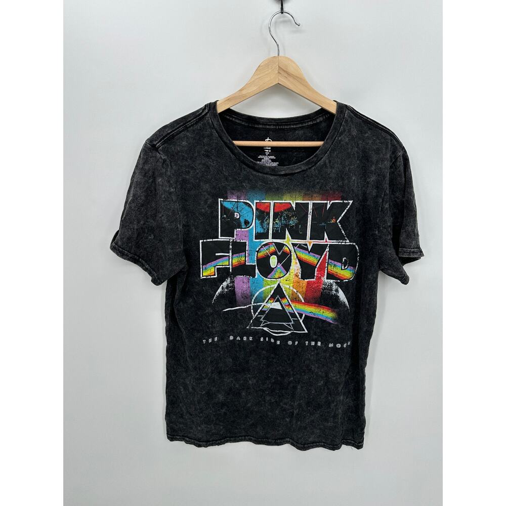 Pink Floyd Graphic Tee Women Medium Black Washed Out Short Sleeve T-Shirt
